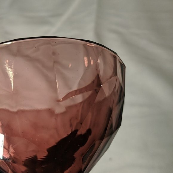 Bormioli Rocco Dessert Bowl Footed Amethyst purple Vintage gemstone diamond - Picture 6 of 8